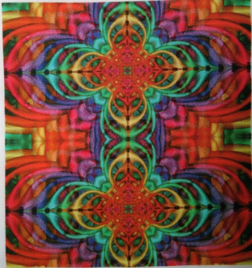 Bavlněná látka - panel 10,5 x 10,5 cm