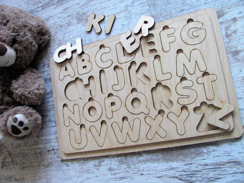 Dřevěné puzzle ABECEDA 28x18 cm