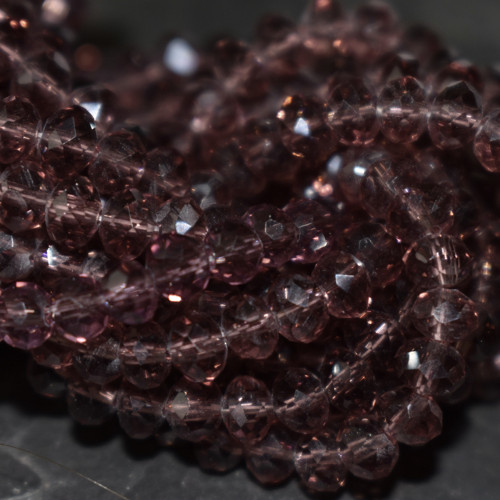 + Rondelky broušené 4x3mm - fialovorůžové