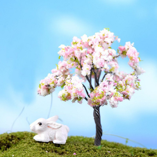 Umělý kvetoucí stromeček, sakura, miniatura do