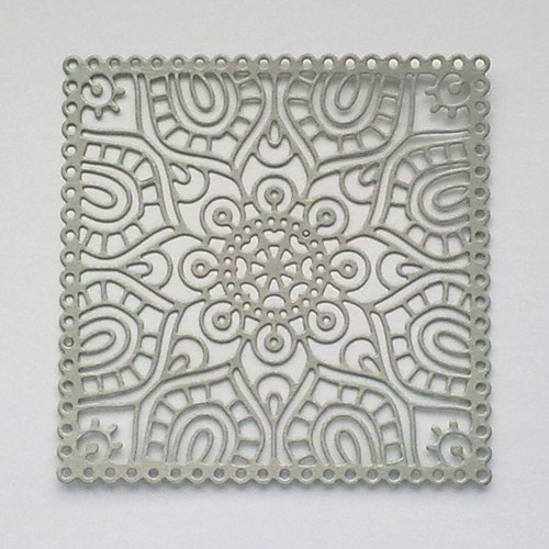 Výsek - Ozdobný rámeček (velký) - mandala (stříb.) — foto 1
