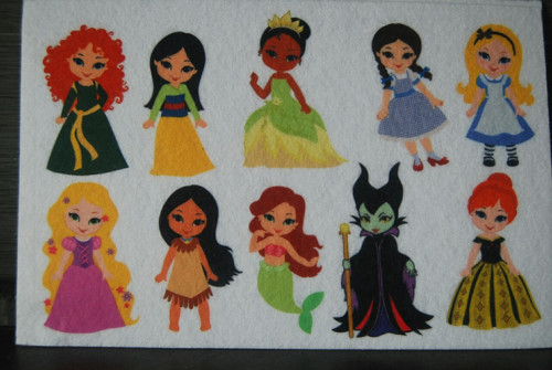 Filc potištěný 3 mm. Princezny Disney 2.