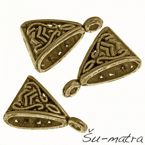 Očko na přívěsek starozlaté, 10x15 mm (10 ks)