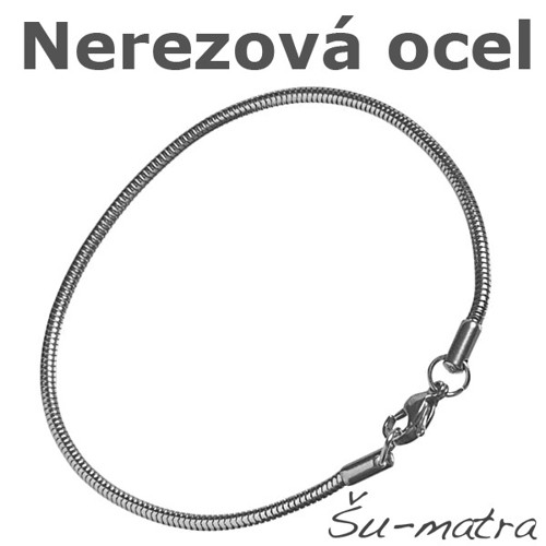 Řetízek náramek z nerez oceli, 3 mm (19,8 cm)