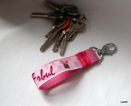 Klíčenka taft 2cm frbul -poutko růž.bordo.limit