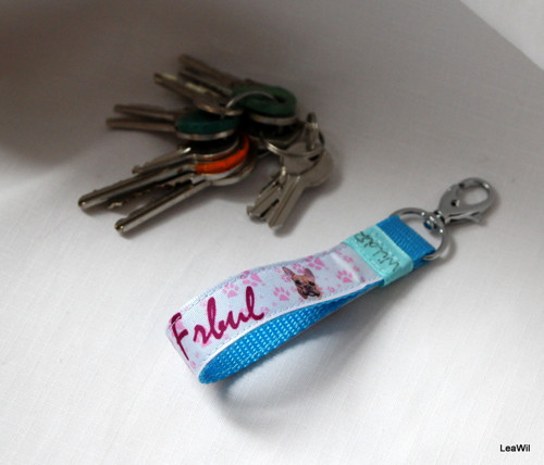 Klíčenka taft 2cm frbul -poutko tyrk.bordo.limit
