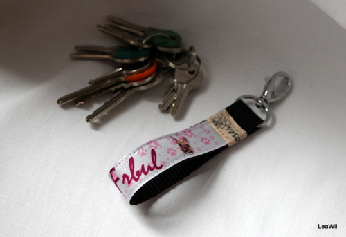 Klíčenka taft 2cm frbul -poutko čer.bordo.limit
