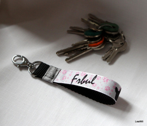Klíčenka taft 2cm frbul -poutko čer.černá.limit
