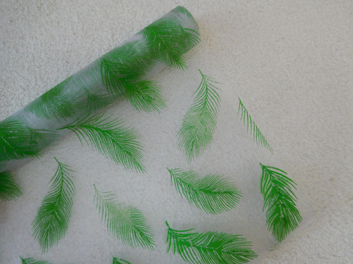 Peříčková organza - zelená — foto 1