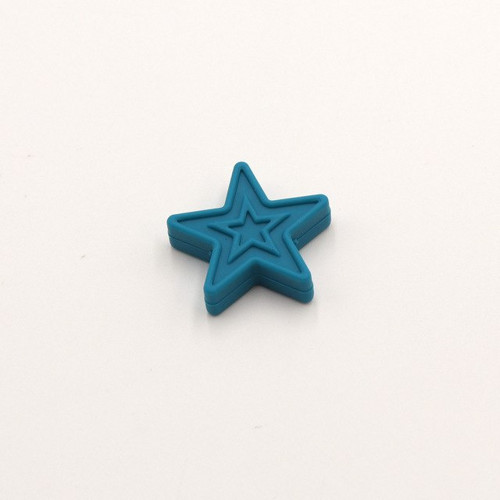 Kousátko silikonové - hvězda 3cm (1ks)-smaragd