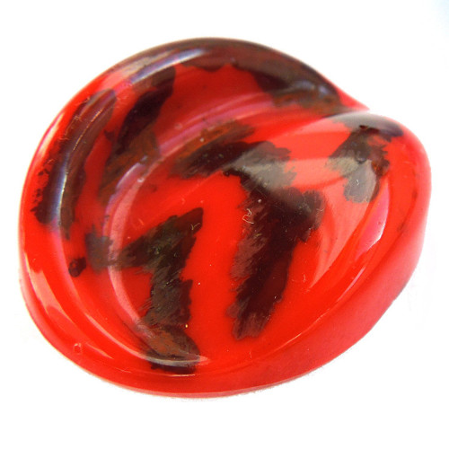 Jablonecký knoflík sklo, červenočerný, 30 mm