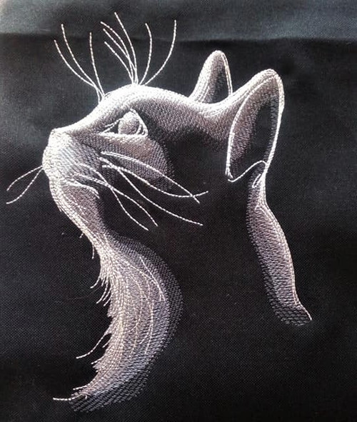 1145 - Kočka - výšivka - panel 40 x 50 cm — foto 1
