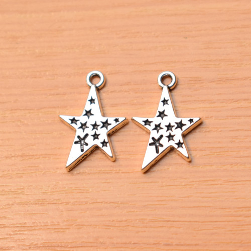 Zdobená hvězdička 15x22mm - starostříbro