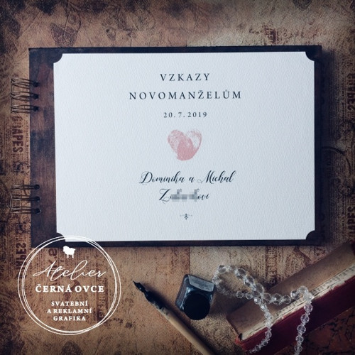 Svatební vintage kniha A4, kroužková vazba