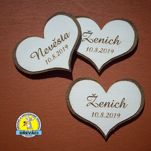 SVATEBNÍ SRDCE 7 cm s gravírovaným okrajem KV0254
