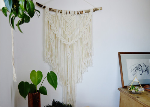 Macramé Krémové Xxl