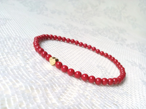 Summer love bracelet (Swarovski pearls/24k heart)