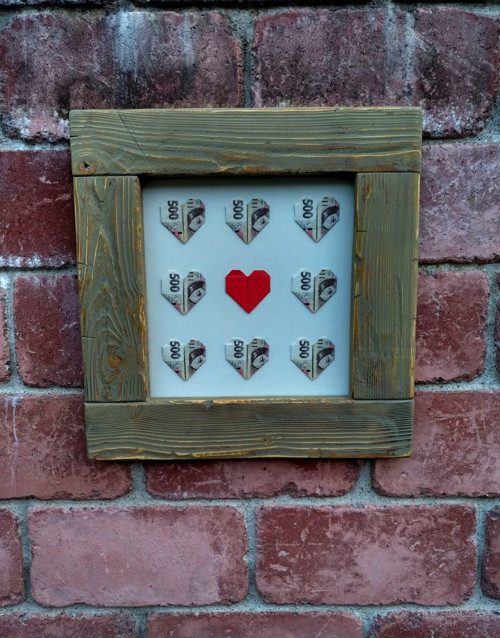 Masivní dřevěný rámeček styl Shabby chic 52x52 cm