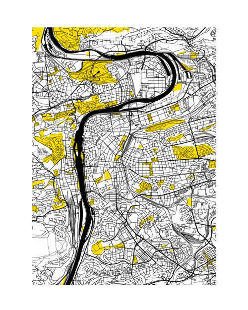 Stylizovaná mapa Prahy