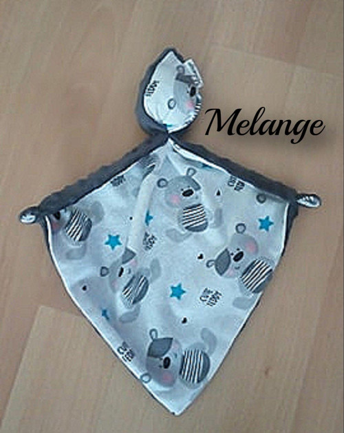 Mazlíček pro miminka s medvídky šedý