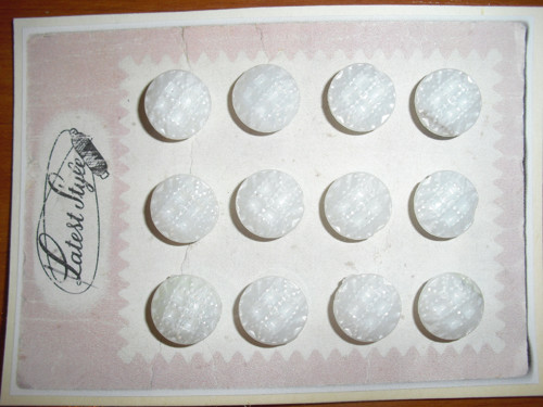 12x starožitné SKLENĚNÉ knoflíky, třpytivé