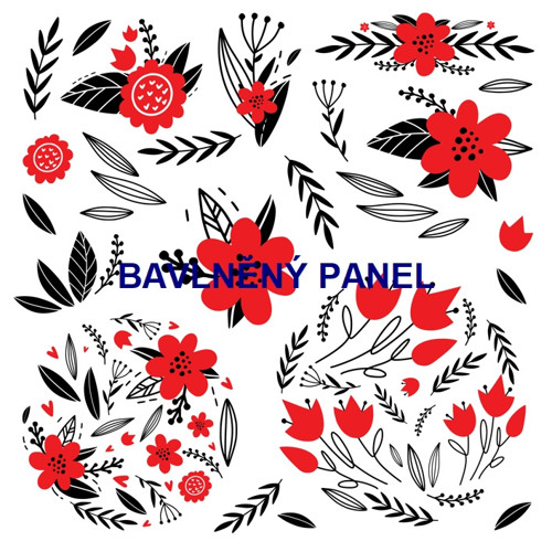 Bavlněná látka - panel 35 x 35 cm