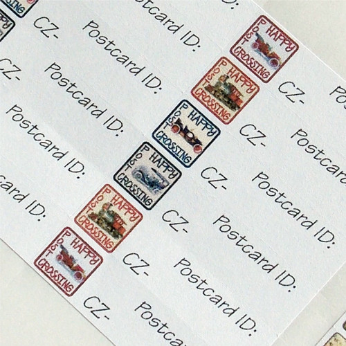 Aršík samolepek na postcrossing