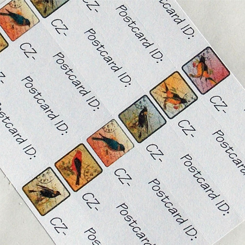 Aršík samolepek na postcrossing