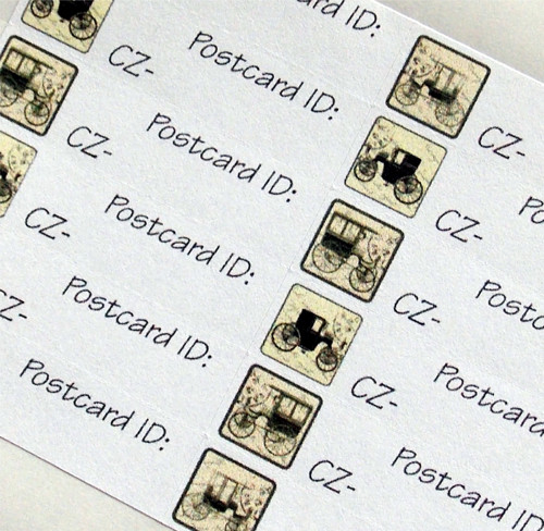 Aršík samolepek na postcrossing