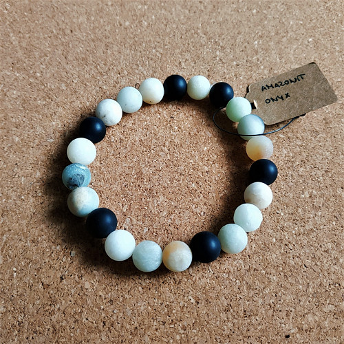 Náramek - amazonit/onyx — foto 1