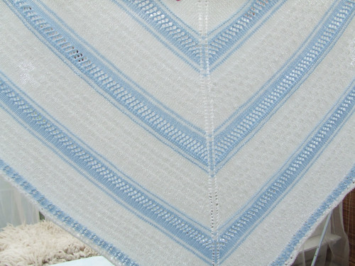 Teplý modrobílý šátek — foto 1