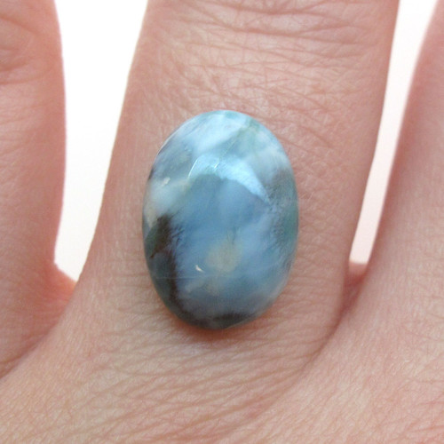 Kabošon larimar ovál 14,1mm REZERVACE — foto 1