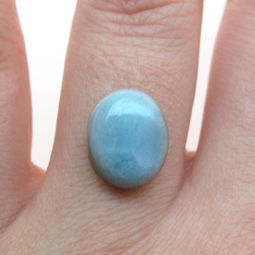 Kabošon larimar ovál 12,2mm REZERVACE — foto 1