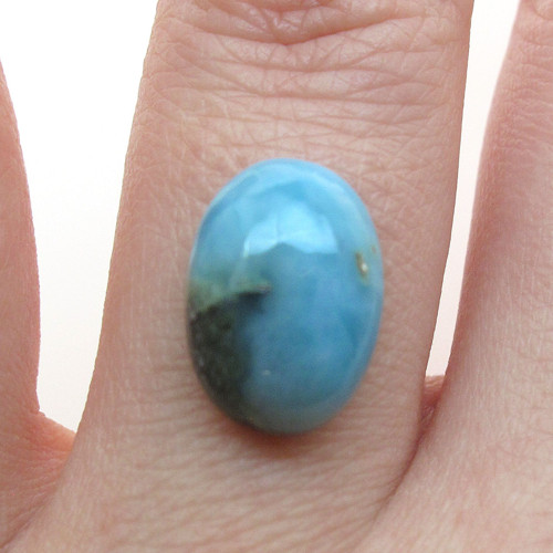 Kabošon larimar ovál 13,7mm — foto 1