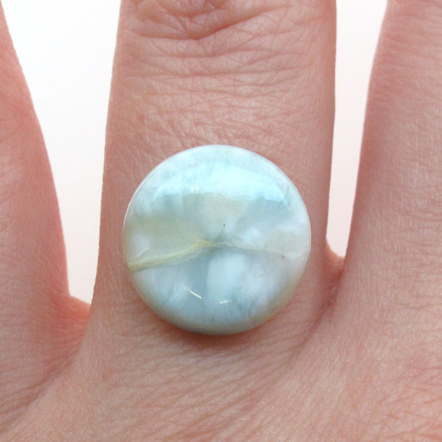 Kabošon larimar kruh 14,0mm — foto 1