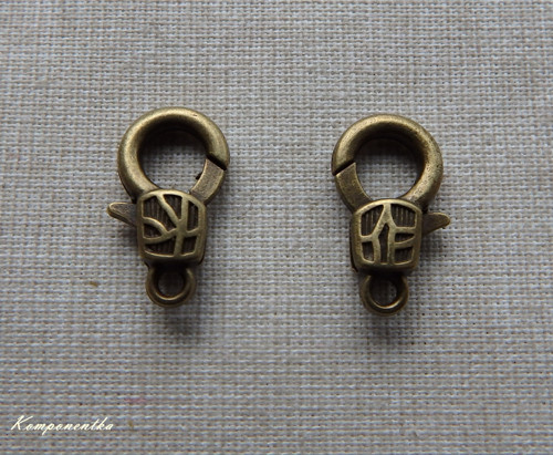 Zapínání/ karabinka 9x17mm starobronz 2kusy