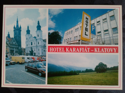 Stará pohlednice - Klatovy, hotel Karafiát