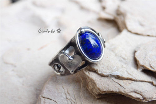 Srdíčko - prsten s lapis lazuli — foto 1