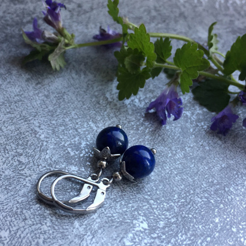 Náušnice s lapis lazuli - S.Steel — foto 1