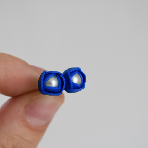 Mini růžičky modré - Chirurgická ocel