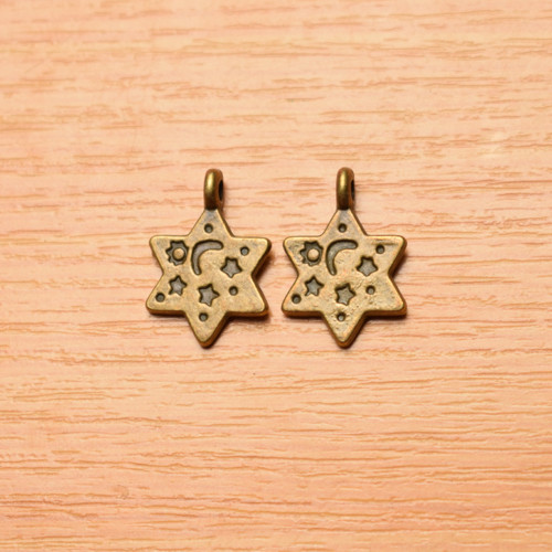 Zdobená hvězdička 20x14mm - starobronz