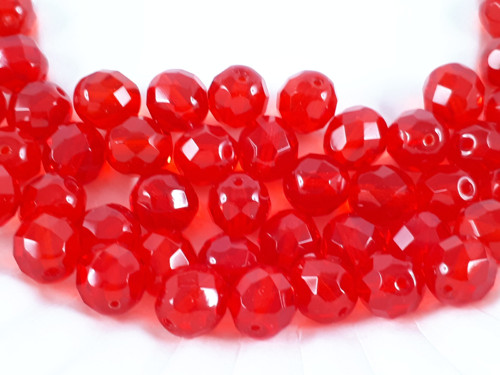 Červené broušené korálky 3 mm — foto 1