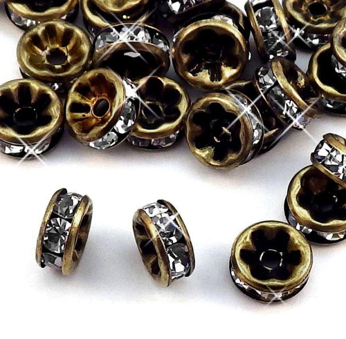 Bronzové rondelky blýskavé - 8mm, 10 kusů