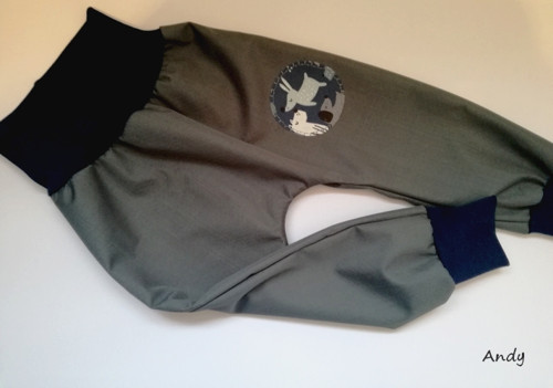 Softshell turky - šedá + aplikace pejsek v.92 — foto 1