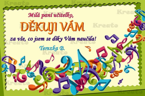 Poděkování paní učitelce - No.54