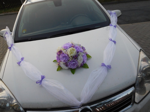 Buket na auto - fialková