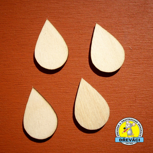 Výřez - "KAPKA" - přírodní 2x3 cm KV0258