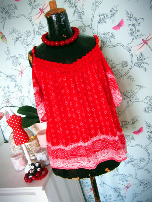 Tunika boho hippie red — foto 1