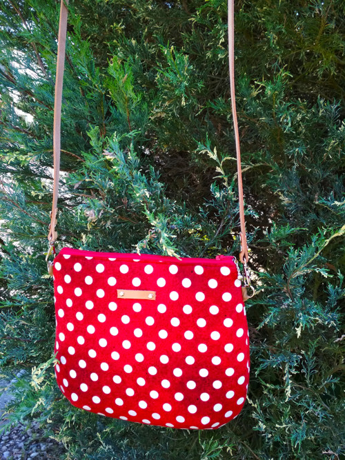 Kabelka " DOTS"- na zip,kožený popruh — foto 1