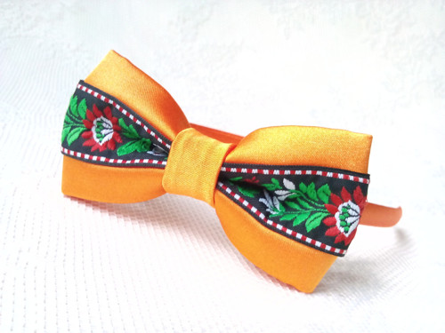 Folklórna čelenka (oranžová/čierna)